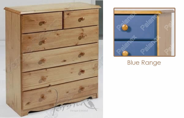 Verona Chest of Drawers 4 + 2 Drawer | Blue